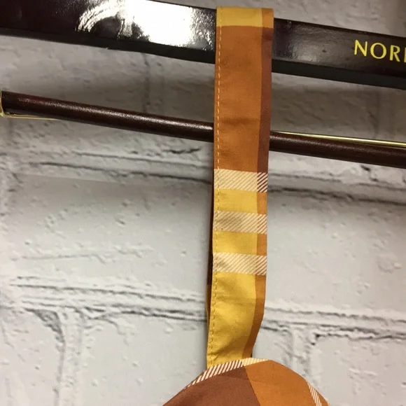 Plaid Vintage twine & string NY CORSET PLAID TOP padded  brown plaid size M - Picture 11 of 13